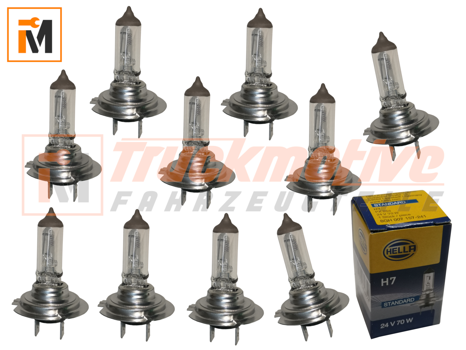 2 5 10x Birne Glühlampe ORIGINAL HELLA H7 24V 70W Scheinwerfer