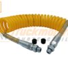 Spiralkabel Druckluft Gelb D=90 22 Windungen M16 x 1,5 PUR Polyurethane mit Metallknickschutz