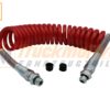 Spiralkabel Druckluft Rot D=90 22 Windungen M16 x 1,5 PUR Polyurethane mit Metallknickschutz